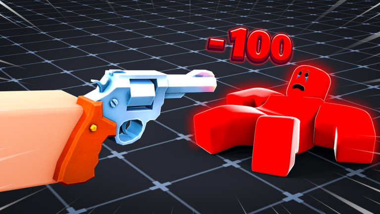 Official One Shot Roblox game thumbnail showing armed characters in an arena